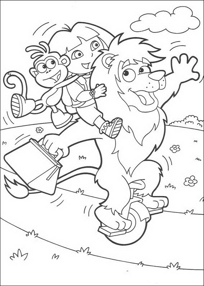 Plansa de colorat cu Dora Exploratorul 29 30